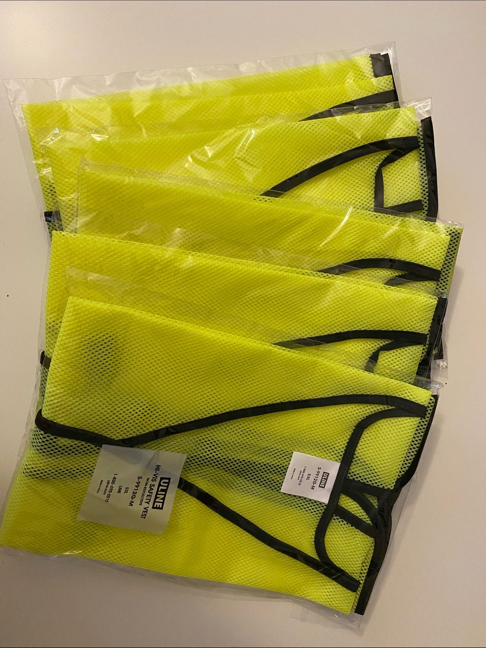 General Purpose Hi-Vis Safety Vest - Non-Reflective, Lime, S/XL SET OF 5